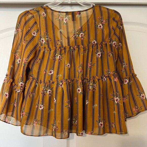 Forever 21 Contemporary - Boho Style Blouse With Balloon Sleeves - Womens Medium - Picture 6 of 6